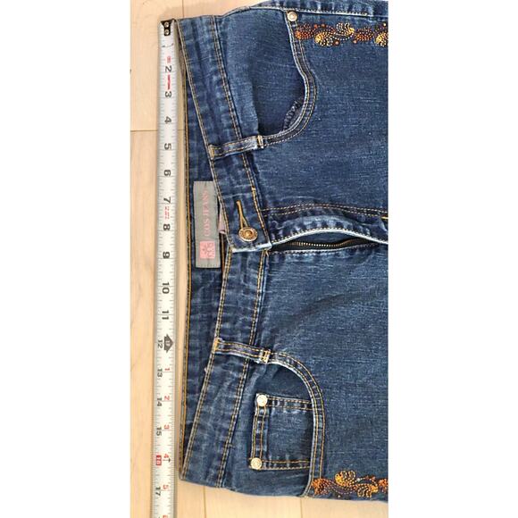 COS Women Jeans 12 Y2K Rhinestones Boot Cut Embroidered Embellished Flare Leg - Picture 9 of 16
